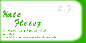 mate fleisz business card