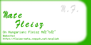 mate fleisz business card